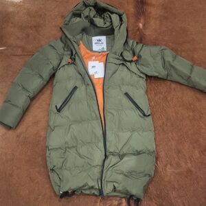 OROLAY Olive Green Puffer Coat with Hood. Size S